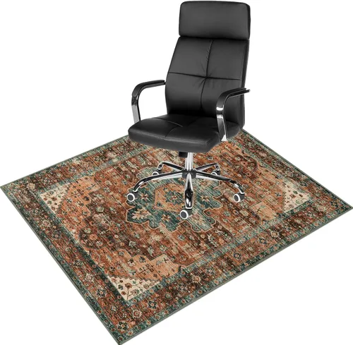 Anidaroel Alfombrilla para silla de 48"x60" para piso de madera dura/piso de azulejos, alfombrilla de silla de escritorio para pisos duros, Rojo