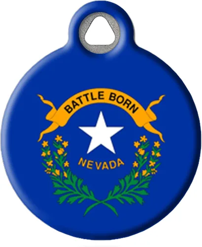 Miniatura 23 de Etiqueta de identificación personalizada de la bandera del estado de Alaska para perros y gatos, etiqueta de identificación de Alaska