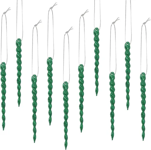 Miniatura 52 de 30 piezas de carámbanos de plástico trenzados para árbol de Navidad; adornos colgantes para árbol de Navidad, fiesta de Navidad, boda, fiesta