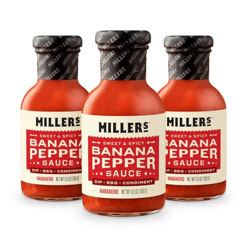 Miniatura 7 de Miller's Mustard- Salsa picante de plátano y mostaza roja, salsa picante de plátano y pimienta, el mejor uso para alitas de pollo, hamburguesas