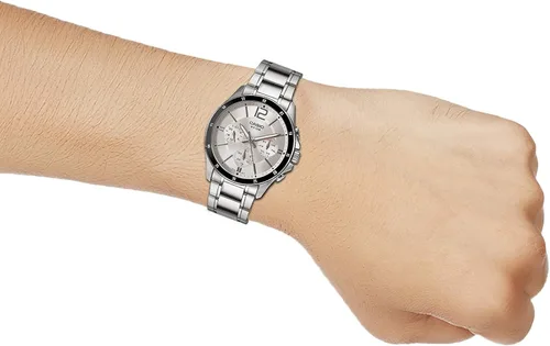 Miniatura 5 de Casio #MTP1374D-7AV Reloj de pulsera de metal estándar con esfera plateada multifunción para hombre, plateado, VestidoFormal