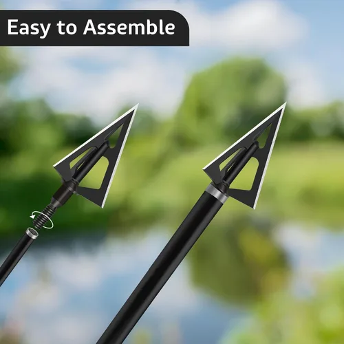 Miniatura 4 de Hunting Broadheads with 3 Fixed Blade 100 Grain Screw-in Archery Broadheads Compatible with Crossbows,Recurve and Compound Bows