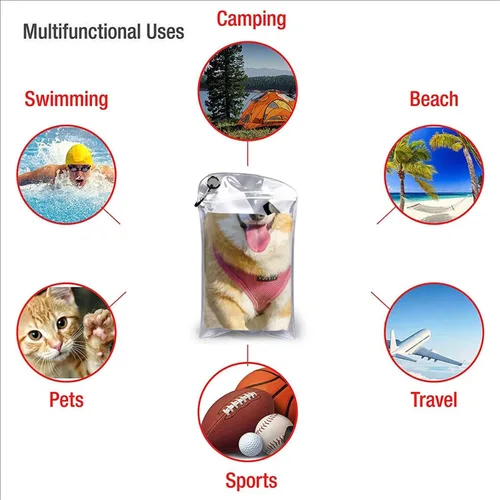 Miniatura 5 de Toalla de playa personalizada, diseño de logotipo de tu foto, texto, de secado rápido, fácil de llevar, toallas con nombres para senderismo, viajes