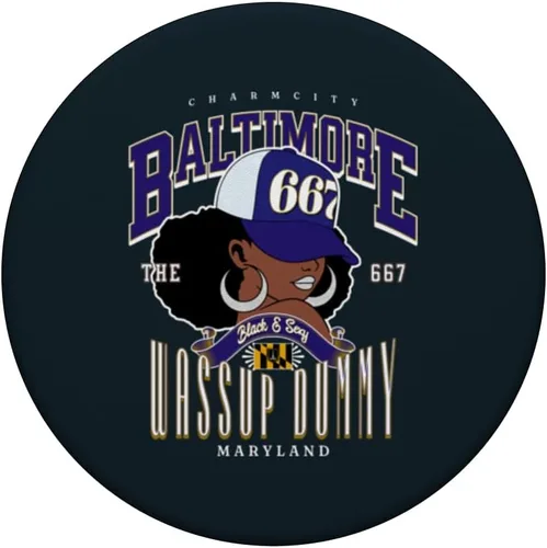 Miniatura 3 de 667 Baltimore Bold Black Queen PopSockets Adhesive PopGrip