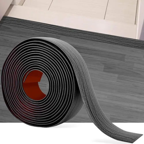 Miniatura 20 de Tira de transición de suelo de 5 pies, autoadhesiva, cubierta de vinilo, tira de transición divisora plana, diseño de grano de madera para huecos