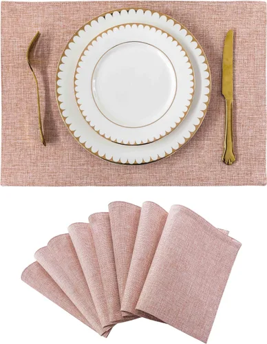 Miniatura 46 de Juego de 6 manteles individuales resistentes al calor para mesa de comedor y cocina de Home Brilliant, manteles individuales para mesa de comedor