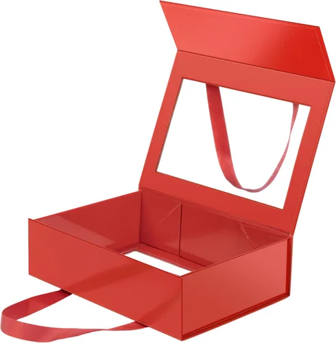 Miniatura 33 de Caja de regalo negra con ventana, caja de regalo magnética transparente para regalo, caja de propuesta de padrino de boda (10.5 x 7.5 x 3 pulgadas)