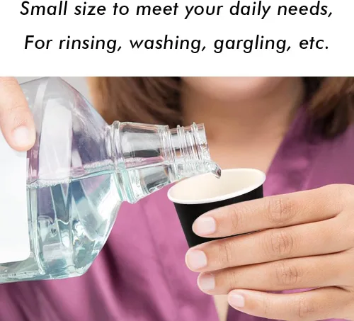 Miniatura 5 de Wuadua Paquete de 50 vasos de papel espresso negro de 3 onzas, resistentes y a prueba de fugas para fiestas, eventos, oficina, uso doméstico, vasos