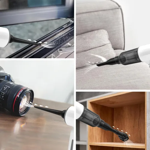 Miniatura 5 de Aspiradora de mano inalámbrica para automóvil y hogar, potente succión de 6500 Pa, aspiradora y soplador 3 en 1 para limpieza de teclado, plumero
