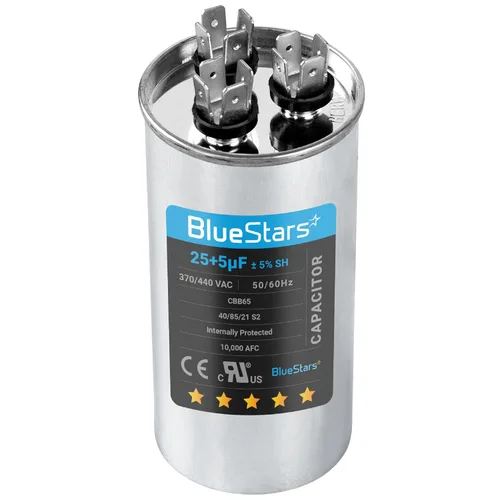 Miniatura 47 de [Listado UL] BlueStars 10 uF ± 5% MFD 370/440V CBB65 CBB65A Pieza de Repuesto de Capacitor de Arranque y Funcionamiento Ovalado - Capacitores