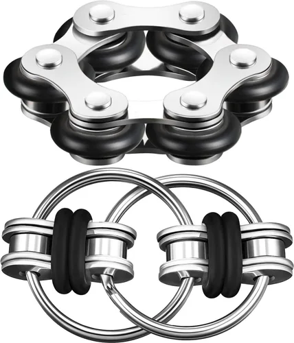 Gejoy El juego de juguetes para ansiedad incluye seis cadenas de rodillos y reductores de estrés de cadena giratoria para autismo, alivio del estrés