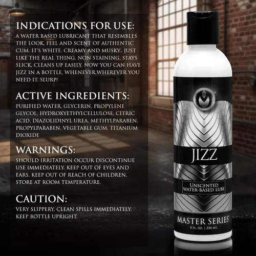 Miniatura 5 de Master Series Jizz Lubricante a Base de Agua Sin Perfume Textura Blanca Cremosa para Realismo Visual No Mancha y Deslizante Fácil de Limpiar