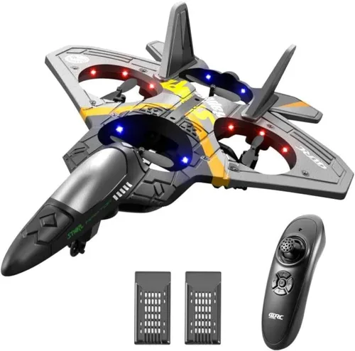 Miniatura 4 de 4DRC V17 Aviones de control remoto de espuma Rc para niños y adultos de 4 a 7 y de 8 a 16 años, aviones de combate a control remoto con luz, avión