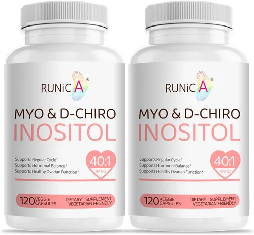 Miniatura 10 de Myo-inositol y D-Chiro Inositol (proporción 40:1) - Apoya el equilibrio hormonal, la fertilidad y la salud ovárica - 120 cápsulas veganas, paquete