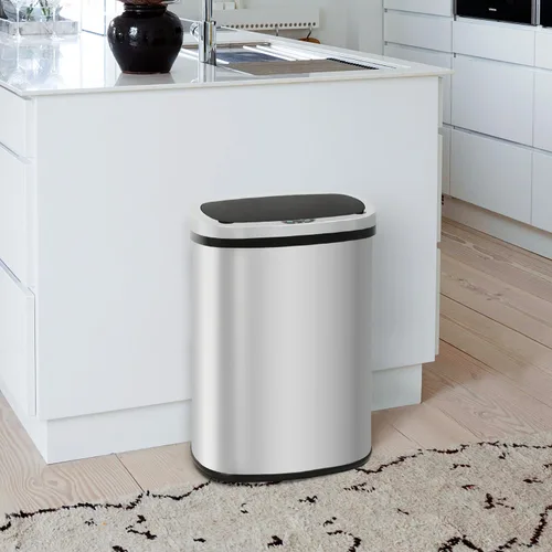 Miniatura 2 de PayLessHere Basurero de 13 galones de acero inoxidable Acero Tapa automática sin contacto con sensor de movimiento Bote de basura de cocina