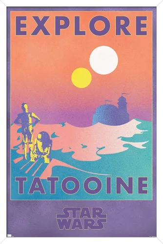 Miniatura 13 de Trends International Star Wars: Tatooine - Póster de pared de Explore Tatooine, 14.725 x 22.375 pulgadas, versión enmarcada de madera de granero
