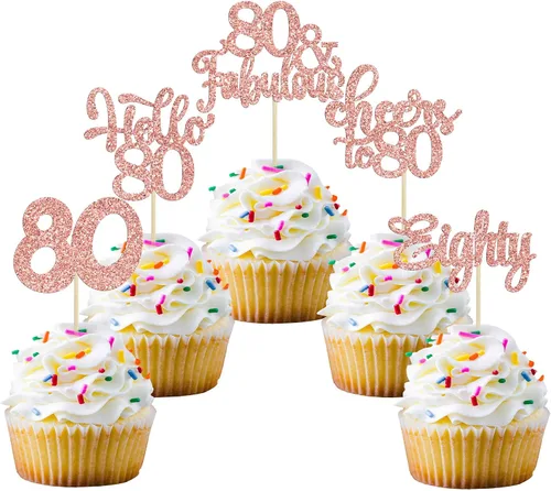 Miniatura 41 de 30 piezas Adornos para pastel de cumpleaños de 6 años, seis brillos, hola 6, púas para cupcakes, felicitaciones a los 6 años, decoraciones
