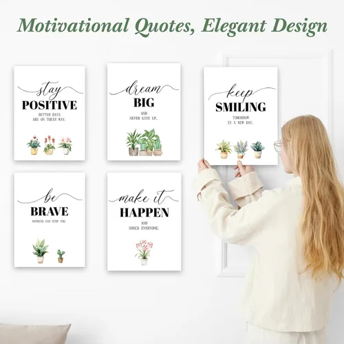 Miniatura 5 de Coume Paquete de 6 Paneles Acústicos de Arte de 12" x 16" Inspiracionales Autoadhesivos Paneles de Pared Insonorizantes Motivacionales Decorativos
