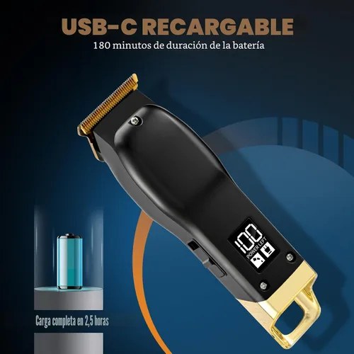 Miniatura 4 de Recortador de Barba Elehomyou para Hombres - Recortadores de Pelo y Navaja Recargables para Hombres, Cortapelos Inalámbrico para Rostro, Cuello