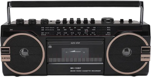 Reproductor de casete portátil, Retro Blueooth, AM FM SW Radio estéreo reproductor de cinta de casete con altavoz grande y conector para