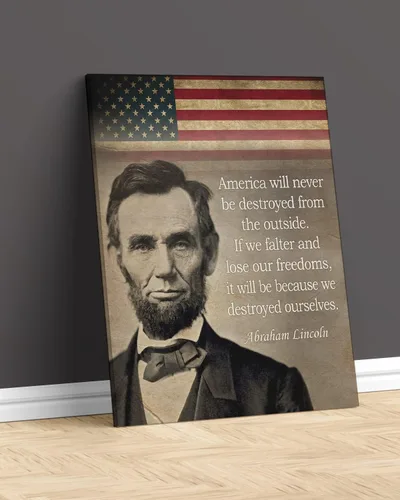 Miniatura 2 de Govivo Cita Histórica de Abraham Lincoln - Arte Decorativo Patriótico del Presidente Americano en la Pared - obra de arte sin marco impresa en lienzo