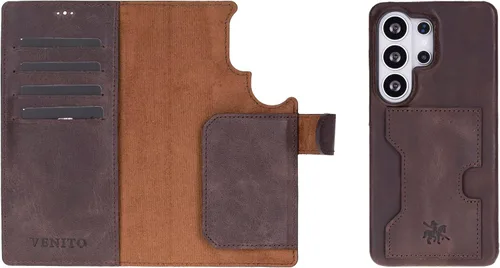 Miniatura 202 de Venito Florence - Funda de piel compatible con Samsung Galaxy S9, extra segura con bloqueo RFID, cartera desmontable para teléfono (gris decolorado)