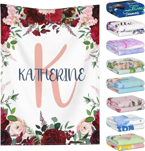 Miniatura 13 de Manta personalizada con nombre para niños y adultos, mantas personalizadas para niñas y niños, manta de franela personalizada con nombre
