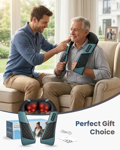 Miniatura 9 de COMFIER Masajeador de cuello inalámbrico con calor, masaje de hombros 3D para músculos cansados, apto para FSA, ligero y portátil para viajes