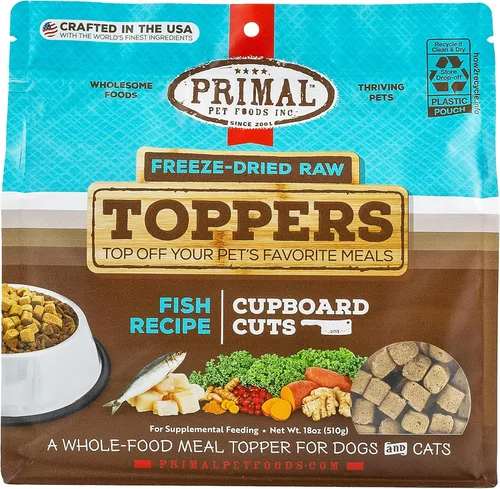 Complementos de Comida para Perros y Gatos Primal, Cupboard Cuts, Mezcladores de Comidas Sin Granos con Probióticos, Golosinas Crudas Liofilizadas