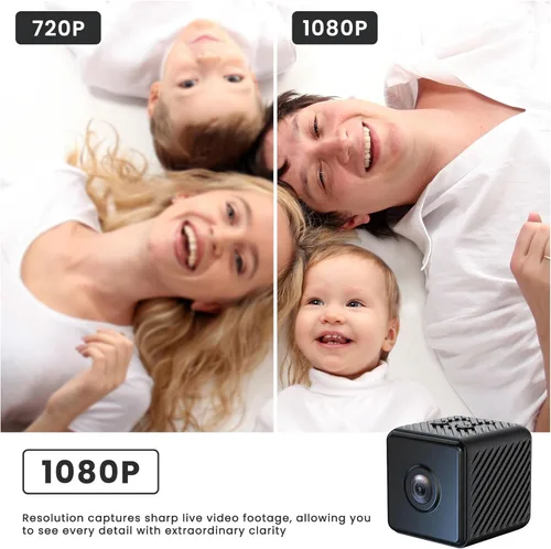 Miniatura 6 de Mini cámara inalámbrica de seguridad 2026 con WiFi para el hogar pequeño 1080P HD Micro Magnetic Nanny Cam con detección de movimiento, gran