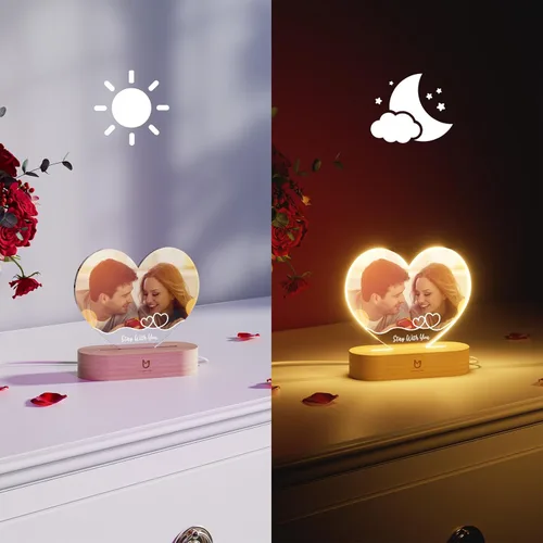 Miniatura 5 de Bemaystar Regalos personalizados con luz nocturna, lámpara de amor, regalos personalizados para mujeres, hombres, parejas, aniversario de San