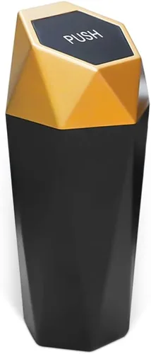 Miniatura 11 de Cubo de basura para automóvil con tapa, mini cubo de basura portátil para automóvil, pequeño diseño de diamante a prueba de fugas, contenedores