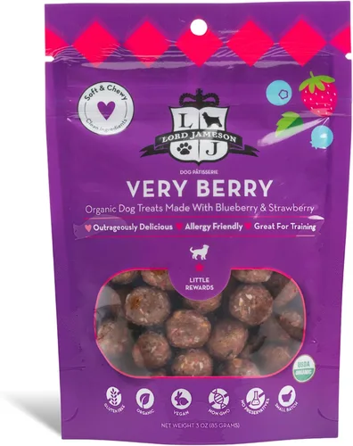 Lord Jameson: Very Berry - Golosinas para perros de raza pequeña, suaves y masticables, ricas en antioxidantes, entrenamiento y pequeñas recompensas