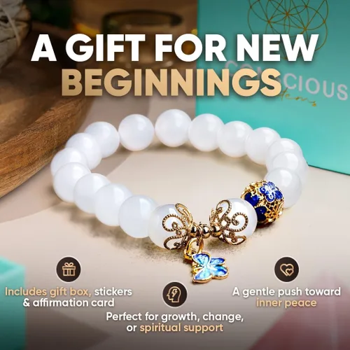 Miniatura 5 de Conscious Items Pulseras espirituales para mujeres y hombres, pulsera de cristal curativo con piedras naturales para meditación, alineación