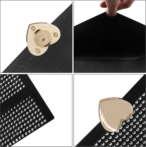 Miniatura 4 de WEIYON BABOMAREON - Bolso de mano rectangular para mujer, bolso de noche brillante