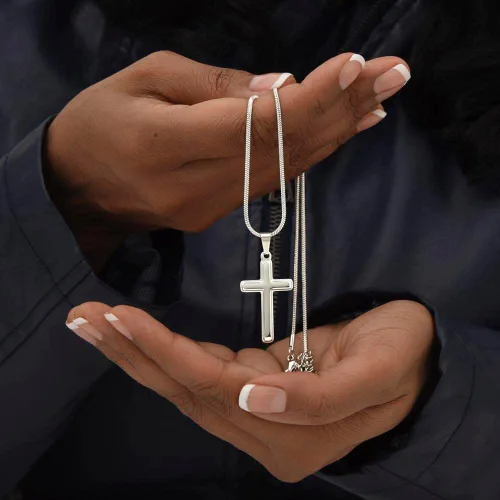 Miniatura 4 de Collar de cruz de oración de oficial de policía grabado personalizado, regalo de graduación de la academia de policía, joyería religiosa