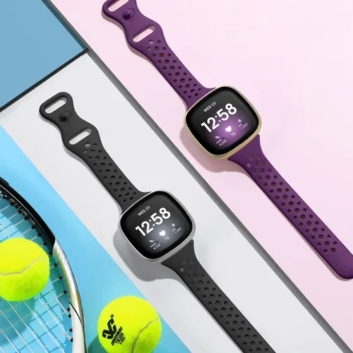Miniatura 7 de Laffav Compatible con Fitbit Sense Bands/Fitbit Versa 3 4 bandas para mujeres y hombres, paquete de 4 pulseras de repuesto de silicona suave