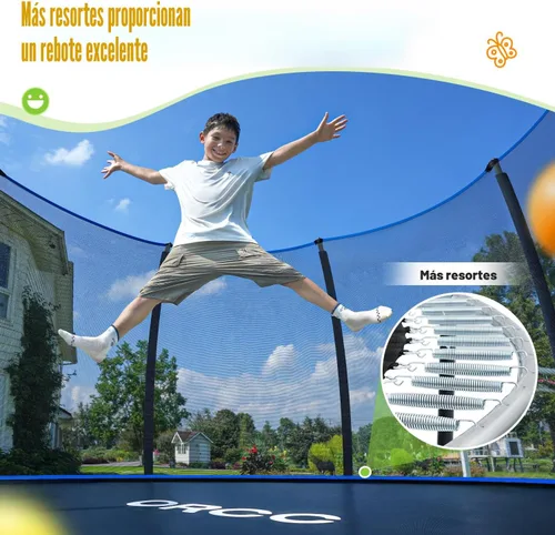 Miniatura 8 de ORCC Trampolín para niños, capacidad de peso de 1200 libras, trampolín al aire libre 16, 15, 14, 12, 10, 8 pies, trampolines para niños y adultos