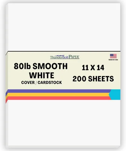 Miniatura 42 de 200 hojas de papel para tarjetas blanco brillante liso de 80#, 10,2 x 22,9 cm (4 x 9 pulgadas) Tamaño de inserción para sobre #10 - 36 kg/libra