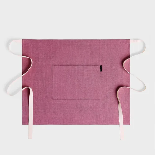 Miniatura 11 de Solino Home Delantal de lino estilo bistró para servidor, lazos extralargos con bolsillos, medio delantal de lino 100% puro para hombres y mujeres