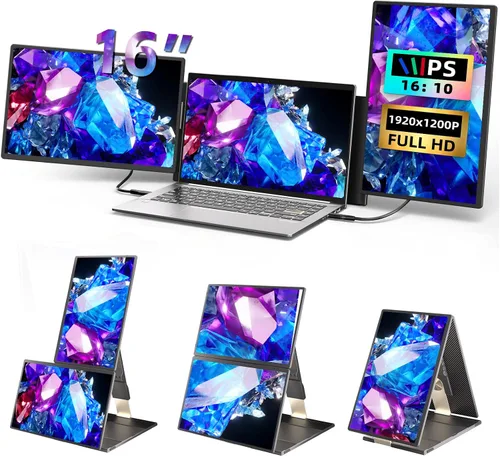 Miniatura 14 de Extensor de pantalla para portátil de 14 pulgadas, monitor portátil ultrafino y ligero FHD 1080P IPS, pantalla de viaje para portátiles de 13-17.3
