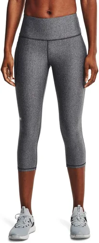 Under Armour - Leggings capri con bolsillos para mujer, de tela HeatGear, de tiro alto y con pretina antideslizante