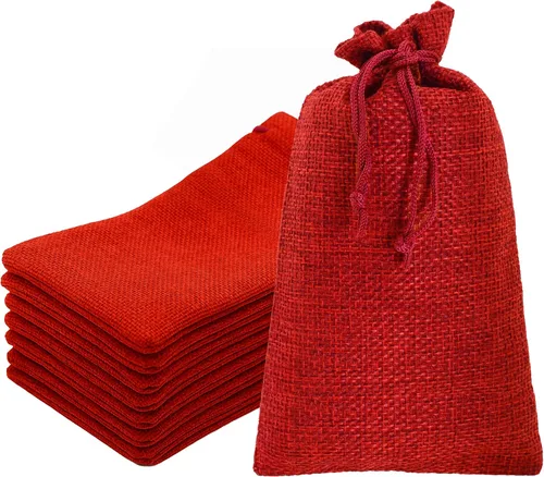 Miniatura 47 de Mandala Crafts Bolsas de regalo con cordón de arpillera negra de 10 x 12 pulgadas para regalos, 20 bolsas grandes de lino para regalo, dulces, café