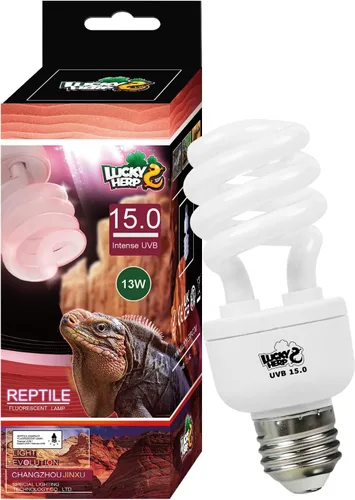 Miniatura 11 de LUCKY HERP Bombilla de Luz Compacta Fluorescente UVA UVB para Reptiles del Desierto 10.0 26W