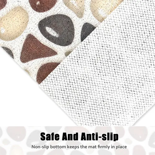 Miniatura 2 de Alfombrilla de ducha cuadrada antideslizante: 24 x 24 pulgadas para ducha interior con orificio de drenaje en el medio, tapete de ducha de masaje