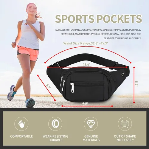 Miniatura 2 de FREETOO - Cangurera con correa ajustable para hombres y mujeres; para entrenamiento, viajes, correr, senderismo, ciclismo, uso casual, uso al aire