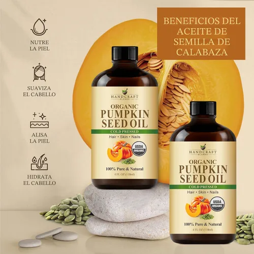 Miniatura 6 de Handcraft Blends Aceite de Semilla de Calabaza Orgánico Prensado en Frío en Botella de Vidrio - 4 Fl Oz - 100% Puro y Natural - Aceite Portador