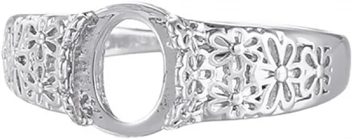 Miniatura 9 de Base de anillo en blanco ajustable de plata de ley 925 maciza para cabujones ovalados, camafeo de bricolaje, suministros para hacer joyas