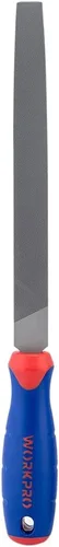 WORKPRO W051001 - Lima plana de 8 pulgadas, lima de acero duradera para afilar herramientas y desbarbar, cómodo agarre antideslizante, doble corte,