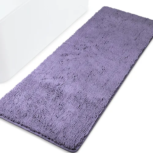 Miniatura 286 de Yeaban Alfombra de pasillo de baño de 24 x 72 pulgadas, antideslizante, alfombra de baño larga de felpilla gruesa, absorbente y lavable, alfombra